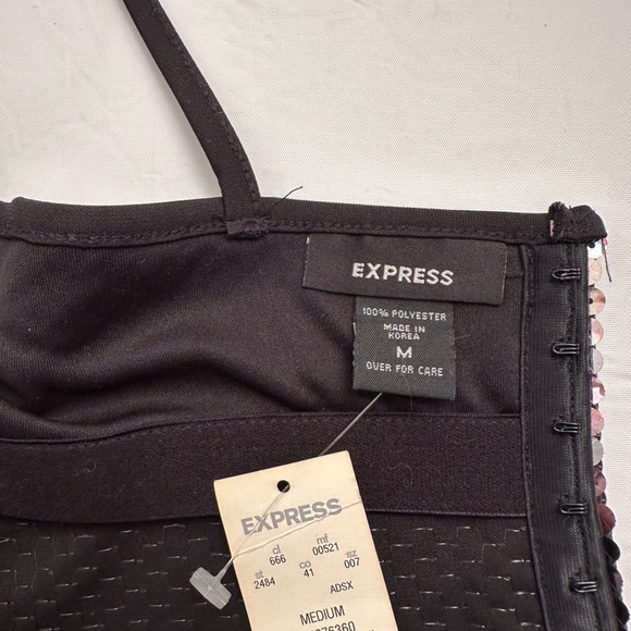 Express Y2K sequin crop top with hidden bralette and hook and eye back closure. - Picture 11 of 12